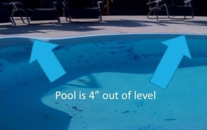 out of level figerglass pool