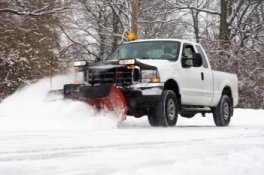 snow plow on a truck