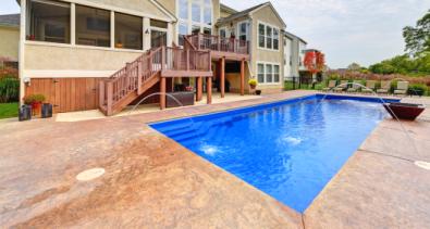 tie in to existing patio space to get more efficiency from your new swimming pool