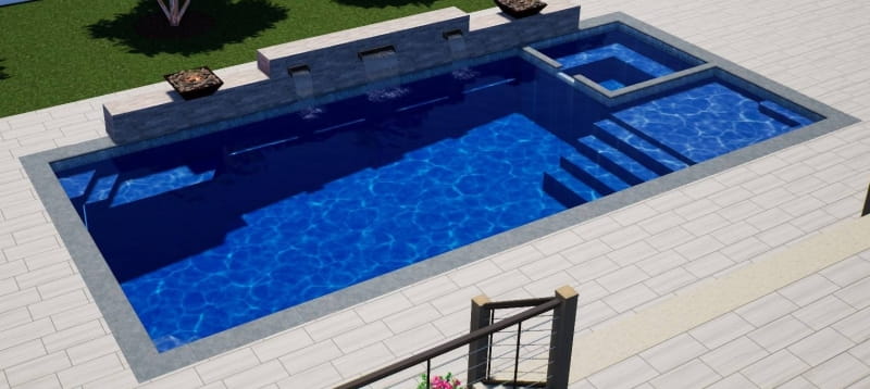 castaway model fiberglass in-ground swimming pool