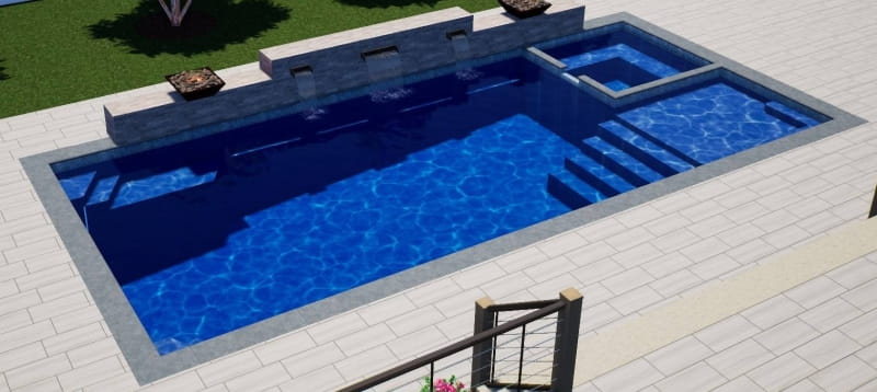 castaway model inground fiberglass swimming pool