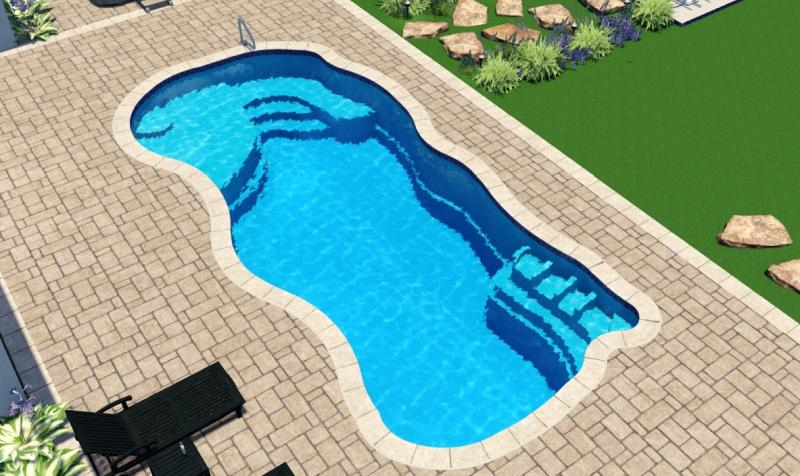 billabong cove model fiberglass in-ground swimming pool