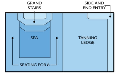 resort model fiberglass spa