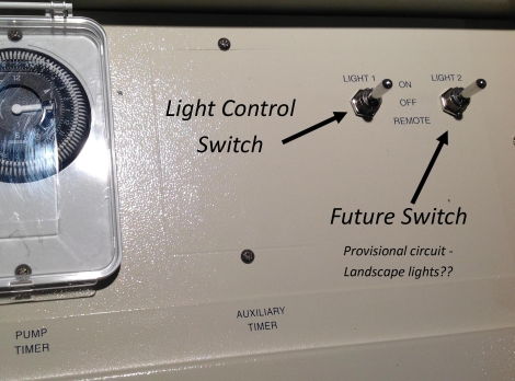 swimming pool electric panel light operation